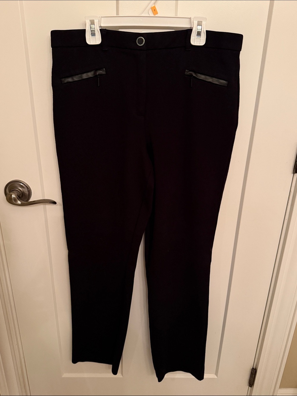 Sleek Black Straight-Leg Ponte Pants